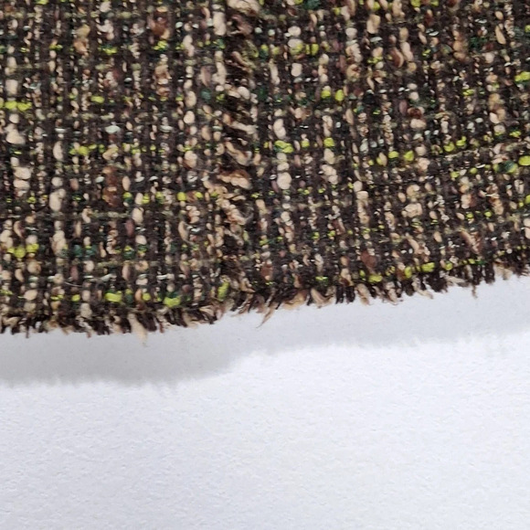 J. Jill Brown Preppy Corpcore Wool Blend Nubby Tweed Fringe Blazer Jacket Size 6 - Picture 5 of 12